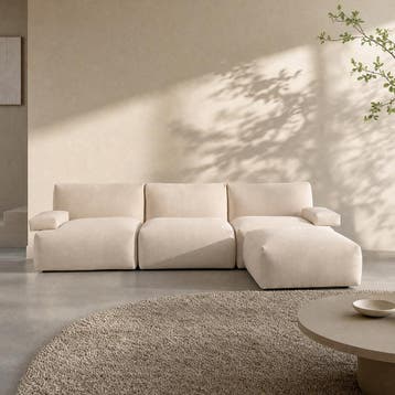 *WOONWINKEL* Modulaire Bank Met Hocker Creme, Huis en Inrichting, Banken | Bankstellen, Verzenden, Nieuw