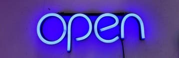 Open neon bord verlichting lamp licht kunststof 3D *blauw*, Verzenden, Nieuw in verpakking