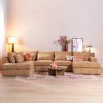 50% Korting: U-bank Kyle 6-zits chenille okergeel, Ophalen, Zo goed als nieuw, Stof, Retro