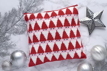 Haakpatroon Kussen Sint/Kerst - feestelijk sierkussen hake, Ophalen of Verzenden, Nieuw