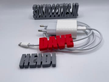 Gepersonaliseerde Kabelclip met Naam - Voor Apple, Verzenden, Nieuw, Hoesje of Tasje