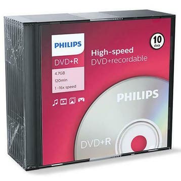 Philips | DVD+R | 4.7 GB | 10 Stuks, Verzenden, Nieuw