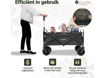 EasLife Bolderkar - Opvouwbaar - Regenhoes -, Verzenden, Nieuw