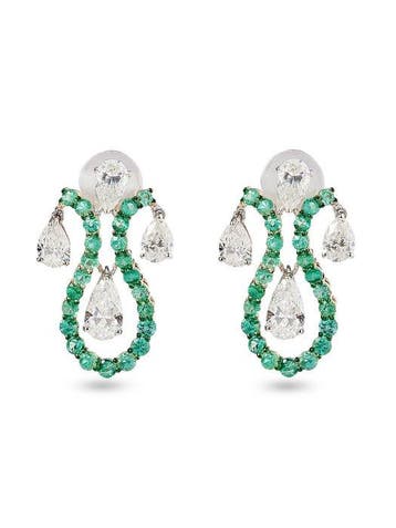 Statement oorbellen - 14 karaat Witgoud, Geel goud - 4.01ct.