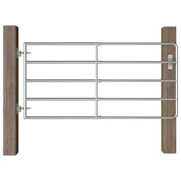 vidaXL Poort met 5 stangen (95-170)x90 cm staal, Tuin en Terras, Verzenden, Nieuw