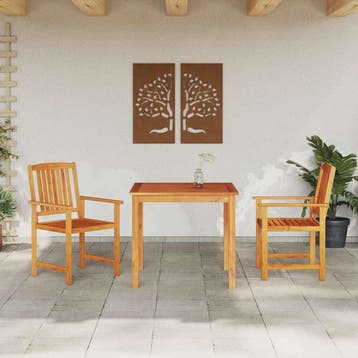 vidaXL Tuin eettafelset 3 st Bruin Massief Acaciahout, Verzenden, Nieuw, 3 zitplaatsen