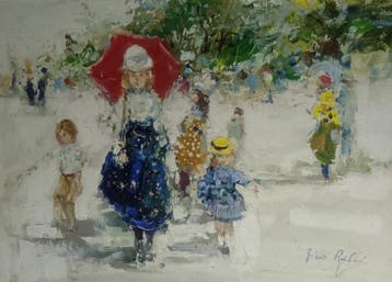 Italiaanse school (XX) - Passeggiata nel parco