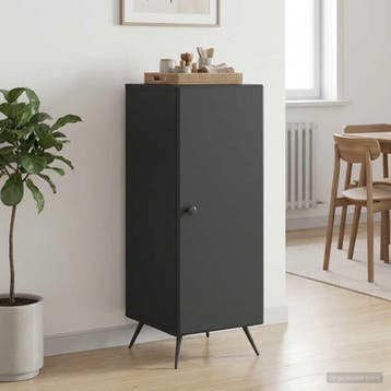 vidaXL Dressoir Zwart 33 x 34,5 x 90 cm Bewerkt hout, Verzenden, Nieuw, Overige houtsoorten, Minder dan 50 cm