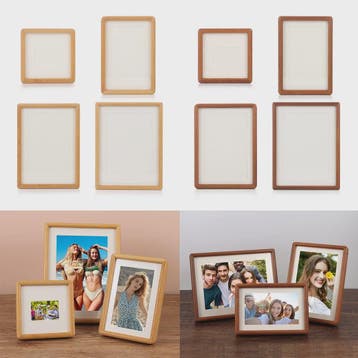 Eenvoudig Zwart Walnoot Houten Fotolijst - Handgemaakt & Sti, Verzenden, Nieuw