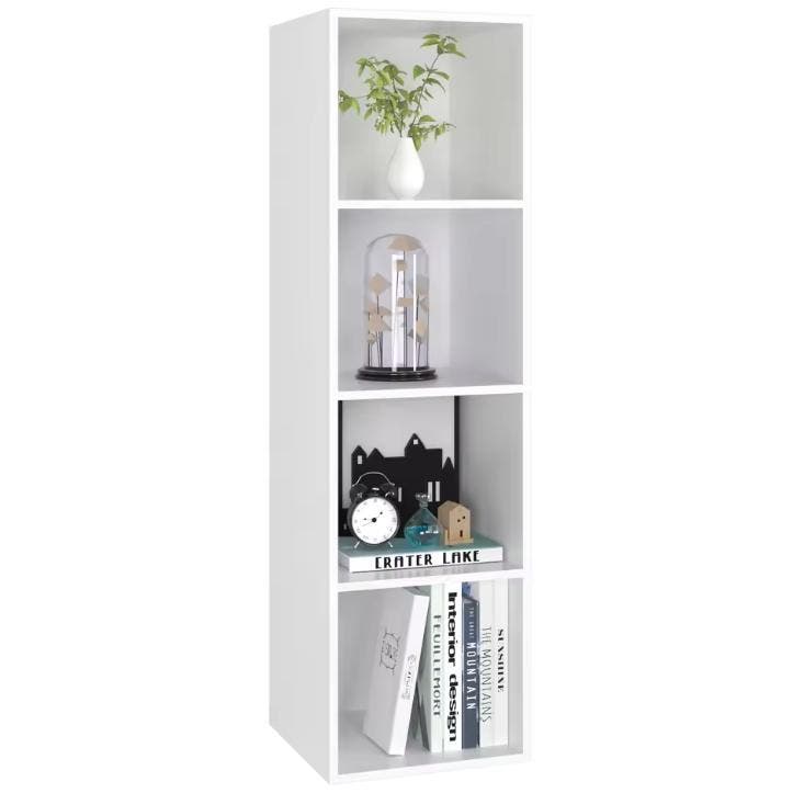 Boekenkast 4 Vakken – Compact Kubus Opbergrek 106 cm Hoog, Huis en Inrichting, Kasten | Boekenkasten, Nieuw, Verzenden