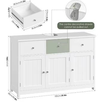 Wastafel onderkast badkamer met lades en deuren 100 cm, Verzenden, Nieuw