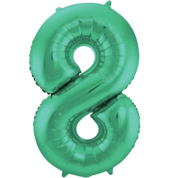 Folie Ballon cijfer 8 Metallic Groen 86 cm, Verzenden, Nieuw, Feestartikel, Verjaardag