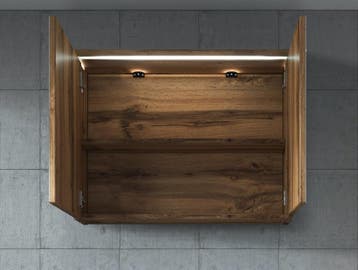 Badkamerkast Paso 80 x 20 x 60 cm Eiken Spiegelkast Badkamer, Verzenden, Nieuw, Spiegelkast