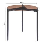 Bijzettafel Ulökantaa rond rookglas 50x50 cm bruin [en.casa], Verzenden, Nieuw