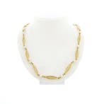Gouden fantasie ketting met parels, Sieraden, Tassen en Uiterlijk, Kettingen, Gebruikt, Overige kleuren, Ophalen of Verzenden