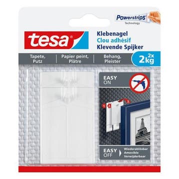 Klevende spijker | Tesa | 2 stuks | 2 kg, Verzenden, Nieuw
