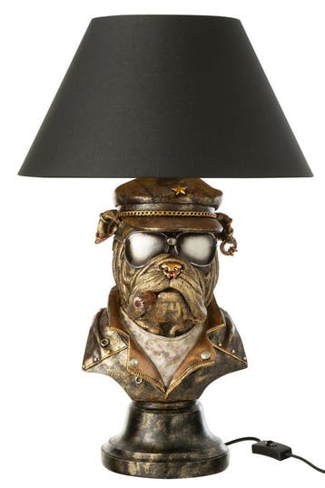 Tafellamp Bulldog PolyHars Antiek Bruin, Verzenden, Nieuw