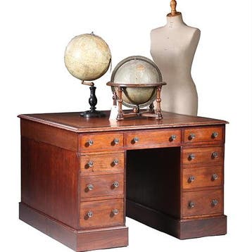 Zeer klein semipartner desk - Bibliotheektafel of centertabl, Antiek en Kunst, Ophalen of Verzenden