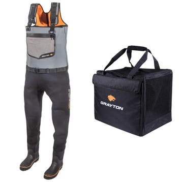 Grayton NeoShield Waadpak 43/44 + Wader Bag, Watersport en Boten, Verzenden, Nieuw