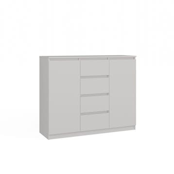 Dressoir - 120 cm 4 lades  wit 2D4S wit (Dressoirs), Huis en Inrichting, Verzenden, Nieuw, Overige houtsoorten, Met lade(s)