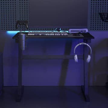 vidaXL Gamingbureau met Z-vormige poten LED 90x60x75 cm, Huis en Inrichting, Verzenden, Nieuw