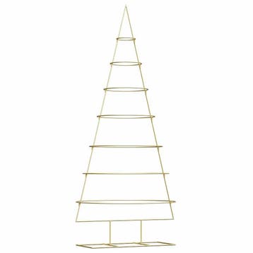 Kerstversiering metalen boom goud 210cm | retourdeal 68%..., Ophalen of Verzenden, Gebruikt