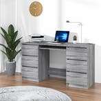 vidaXL Bureau 140x50x77 cm bewerkt hout grijs sonoma, Huis en Inrichting, Bureaus, Verzenden, Nieuw
