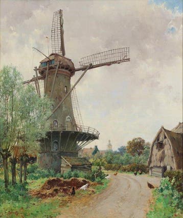 Egbertus Antonie Jansen (1877-1957) - Korenmolen, Asperen