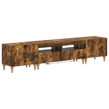 vidaXL 3-delige LED TV-kast Gerookt eiken Bewerkt hout, Minder dan 50 cm, Verzenden, Nieuw, Minder dan 100 cm