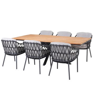 Minerva Calpi dining tuinset 220x95xH75cm 7 delig 4 Seasons, Ophalen of Verzenden, Nieuw