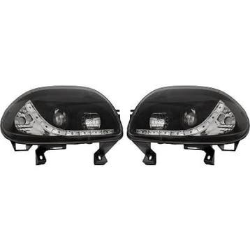 Koplampen Renault Clio 98-05 Devil Eyes DRL look zwart, Ophalen of Verzenden, Nieuw