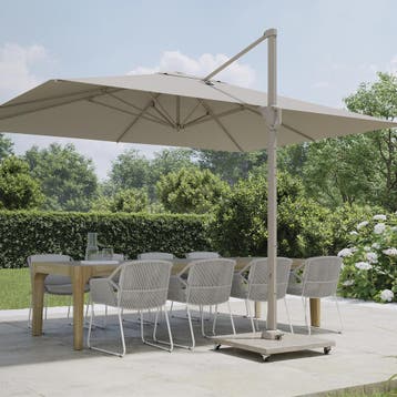 Challenger T1 premium parasol 400x300 cm sandstone champagne, Tuin en Terras, Ophalen of Verzenden, Nieuw