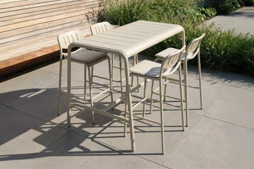 Lyon 4-persoons barset 155x96 cm. - Mokka, Tuin en Terras, Verzenden, Nieuw, Overige materialen, Tuinset