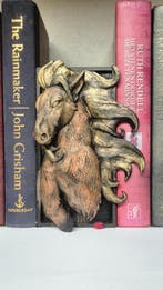 Book nook brons with gold horse - bookshelf decor, Verzenden, Nieuw