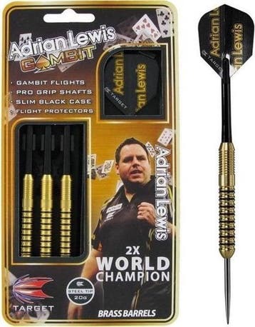 Target Darts – Adrian Lewis Brass Darts - 20 gram, Ophalen of Verzenden, Nieuw, Pijlen