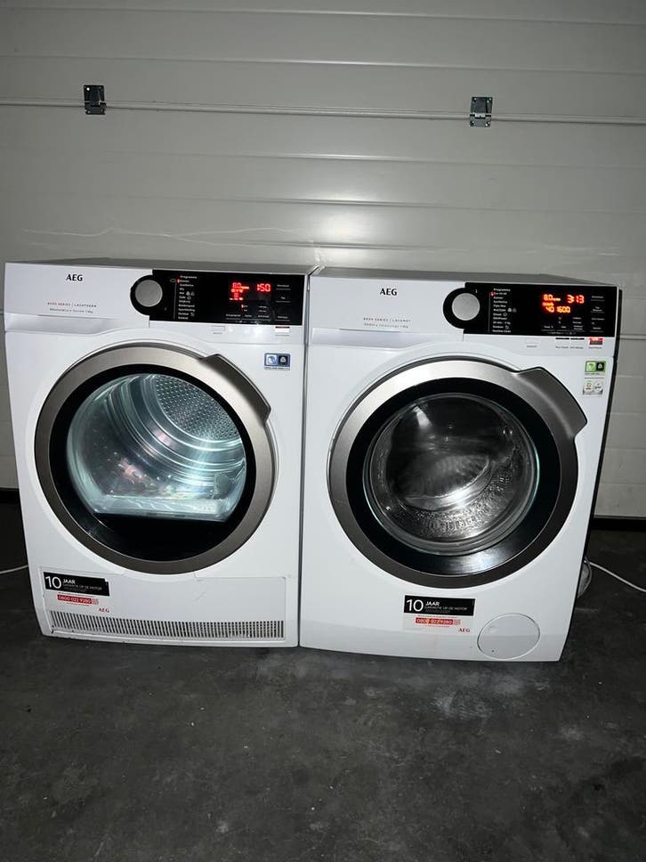 TOPDEAL! AEG 8KG Stoom Wasmachine AEG 8KG Warmtepompdroger!, Witgoed en Apparatuur, Wasmachines, Minder dan 85 cm, 1200 tot 1600 toeren