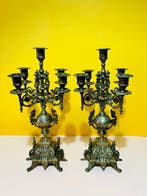 Kandelaber - Verguld brons - Grote paar Napoleon III-stijl, Antiek en Kunst