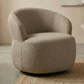 *WOONWINKEL* Ronde Fauteuil Taupe Draaibaar, Verzenden, Nieuw, Stof