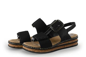 Rieker Sandalen in maat 38 Zwart, Verzenden, Zwart, Sandalen of Muiltjes, Gedragen