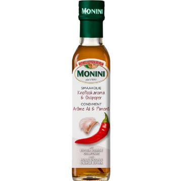 Monini Smaakolie Knoflook en Chilipeper 250ml, Verzenden, Nieuw