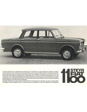 1962 STEYR FIAT 1100 LEAFLET DUITS, Nieuw, Author