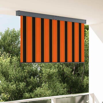 vidaXL Rolgordijn Oranje en Bruin 180 x 250 cm Stof en, Verzenden, Nieuw, Oranje