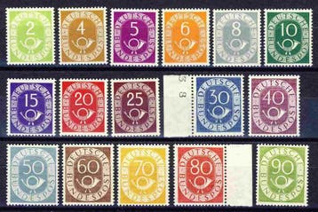 Luxe POSTFRISSE series DUITSLAND-Bund tussen 1949 en 1954, BRD, Postfris