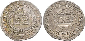 Zilverabschlag vom Dukat auf die Reformation 1617 Ulm Stadt:, Postzegels en Munten, Munten | Europa | Niet-Euromunten, Verzenden