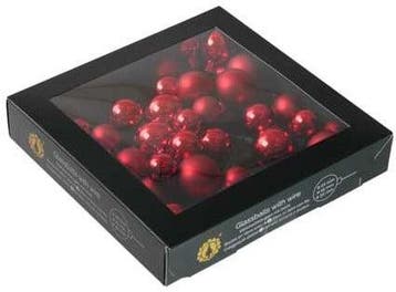 Kerstballen glas rood glans mat combi 20 25 30 mm 6 bundels, Ophalen of Verzenden, Nieuw