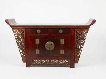 Antiek Altaar - Gegoten messing, yumu Iepenhout - 1950-1960