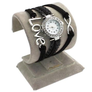 Fako - Armband Horloge - Multi Infinity Love - Zwart, Verzenden, Nieuw