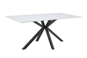 Eettafel GALAXIE 180cm met sterrenframe keramiek wit - 46898, Huis en Inrichting, Ophalen of Verzenden, Nieuw