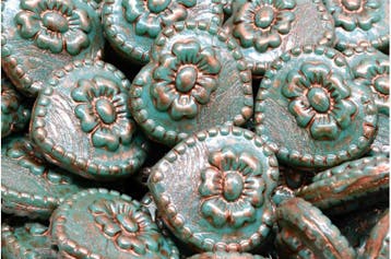 2 x Tsjechische Glaskralen Heart Beads Roos 17x17mm gat:..., Ophalen of Verzenden, Nieuw, Kraal