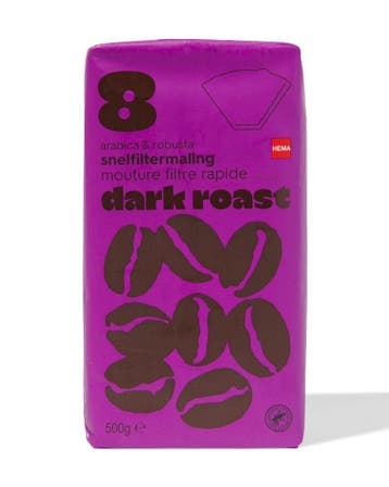 HEMA Filterkoffie dark roast - 500 gram 2 voor 11.99, Verzenden, Nieuw